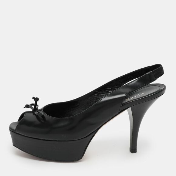 Fendi Black Leather Fendista Platform Slingback Pumps Size 38,New Products : American Fashion Style Bags On Sale